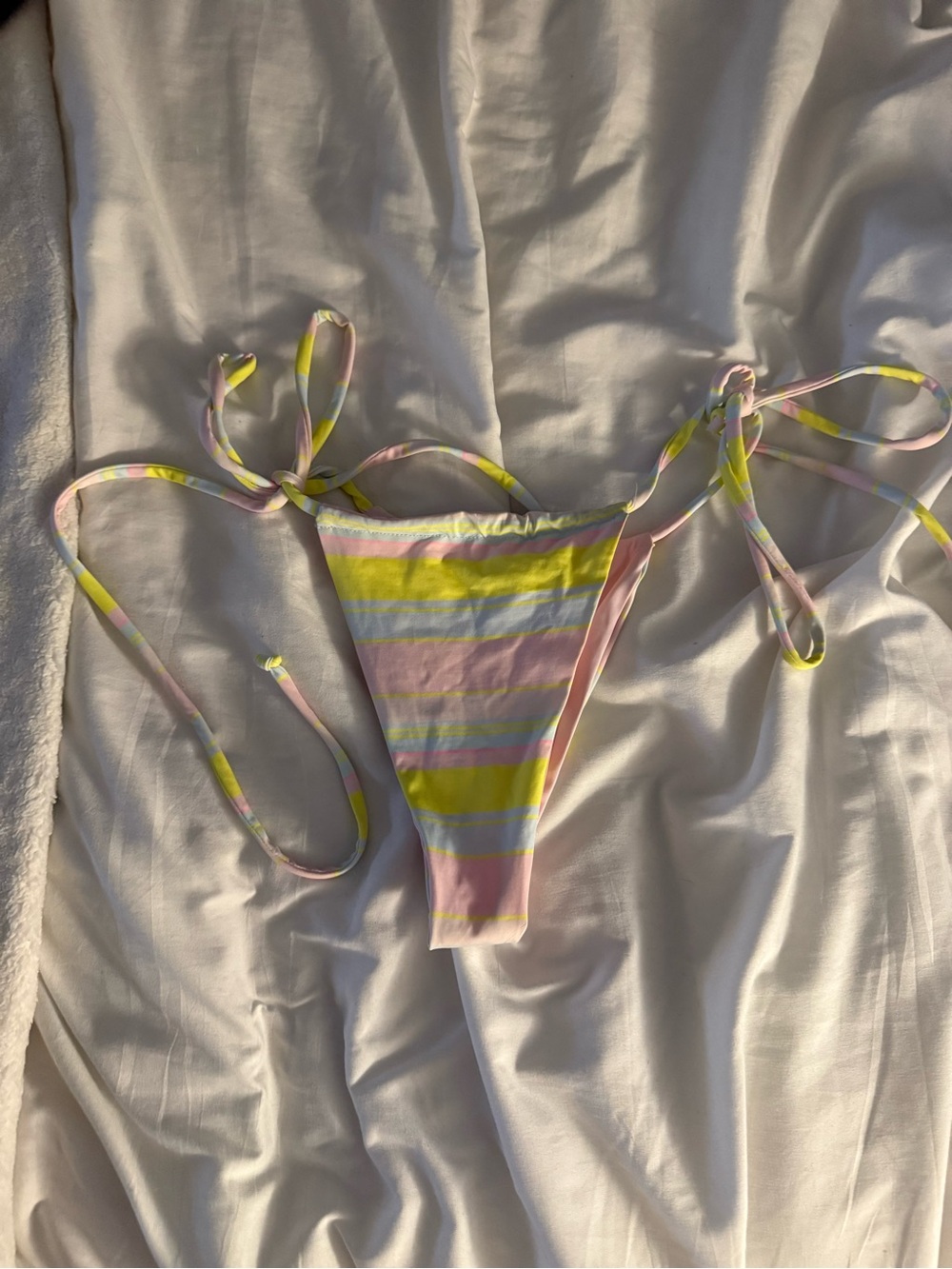 Frankie’s bikini Striped Pastel Tie-Side Bikini Bottom
